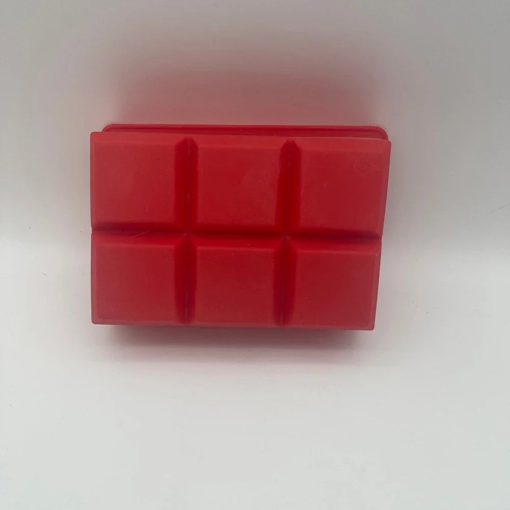 Red Silicone Large Square Ice Cube Tray 6 Cavity Flexible Whiskey Cocktail Mold